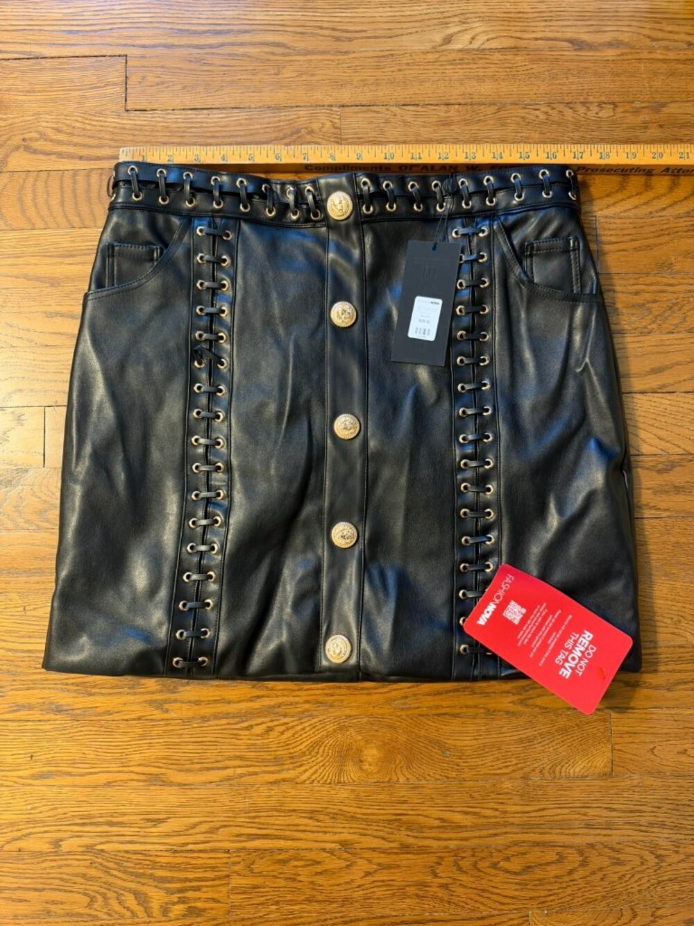 NWT Fashion Nova Downtown Vibe Lace Up Faux Leather Mini Skirt Size XL